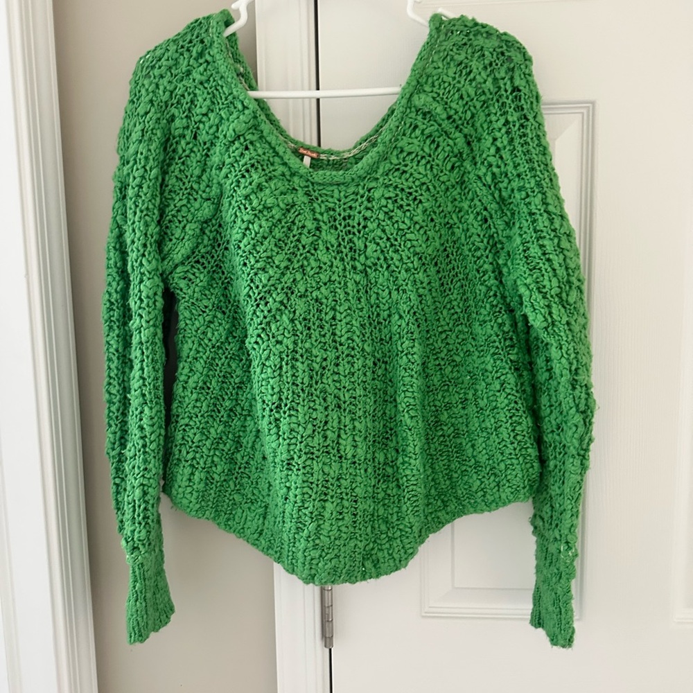 Free People Green Knit Sweater